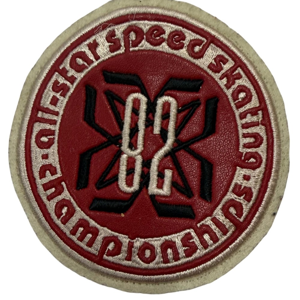 Vintage 1982 All-Star Speed Skating Championships Round Embroidered Patch